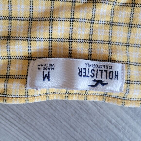 Hollister Yellow Plaid Sleeveless Mini Dress Size M 100% Cotton Womens - Picture 6 of 8